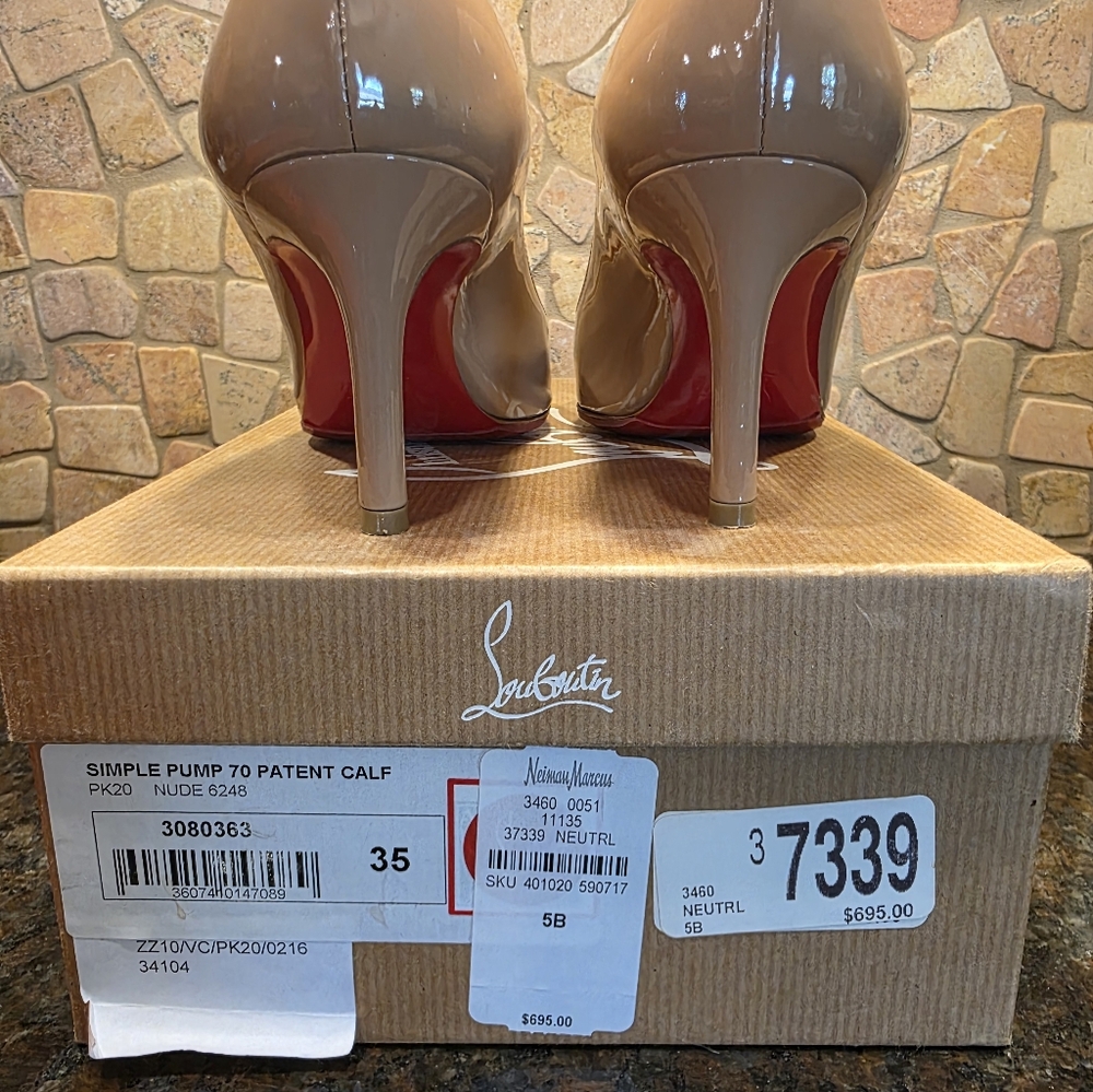 Christian LOUBOUTIN Simple Pump- Nude Round Toe 70 - Picture 8 of 10